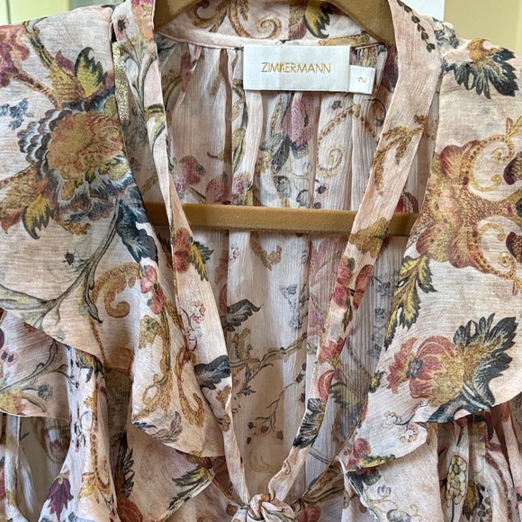 Zimmermann Floral Ruffle Top - Picture 2 of 5